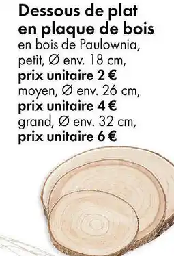 TEDi Dessous de plat en plaque de bois offre