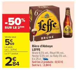 Carrefour Bière d’Abbaye LEFFE offre