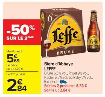 Carrefour Bière d’Abbaye LEFFE offre