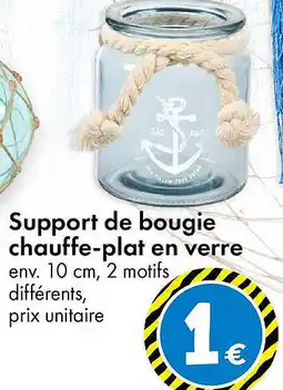 TEDi Support de bougie chauffe-plat en verre offre