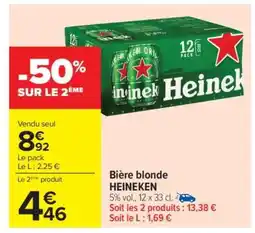 Carrefour Bière Blonde Heineken offre