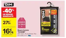 Carrefour Boxers Homme Ecodim offre