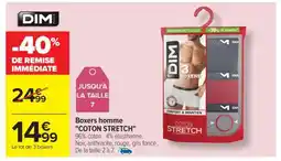 Carrefour Boxers homme COTON STRETCH offre