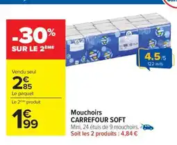 Carrefour Mouchoirs CARREFOUR SOFT offre