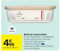 Carrefour Boite de conservation offre