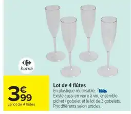 Carrefour Lot de 4 flûtes offre