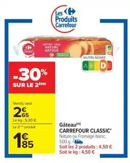 Carrefour Gâteau CARREFOUR CLASSIC' offre