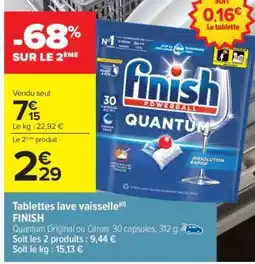 Carrefour Tablettes Lave Vaisselle Finish offre