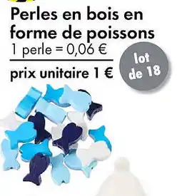 TEDi Perles en bois en forme de poissons offre