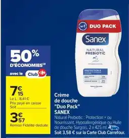 Carrefour Crème de douche Duo Pack SANEX offre