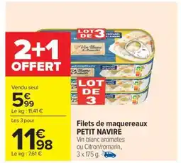 Carrefour Filets de Maquereaux 'Petit Navire' offre