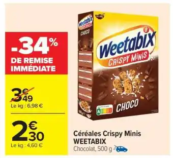 Carrefour Céréales Crispy Minis WEETABIX offre