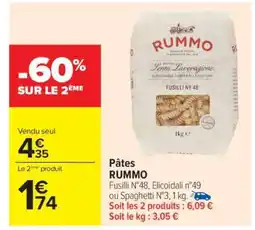 Carrefour Pâtes Rummo offre