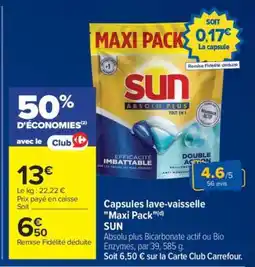 Carrefour Capsules Lave vaisselle Maxi Pack offre