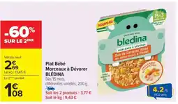 Carrefour Plat Bébé Morceaux à Dévorer BLÉDINA offre