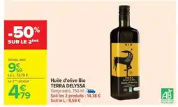 Carrefour Huile d'olive Bio TERRA DELYSSA offre