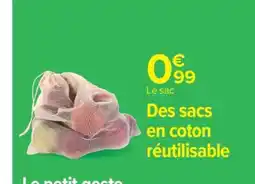 Carrefour Des sacs en coton réutilisable offre