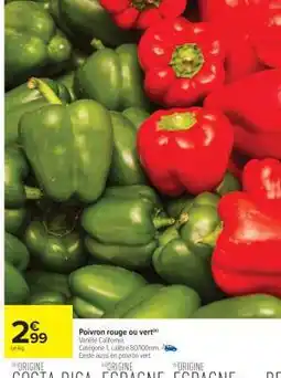 Carrefour Poivron rouge ou vert offre