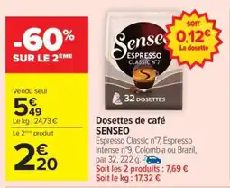 Carrefour Dosettes De Café Senseo offre