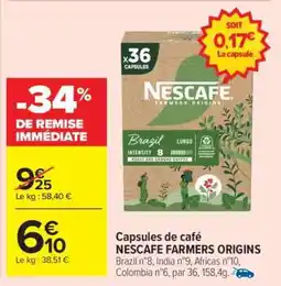 Carrefour Nescafé Farmers Origins offre