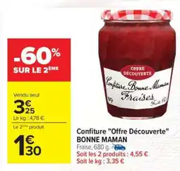 Carrefour Confiture Offre Découverte BONNE MAMAN offre