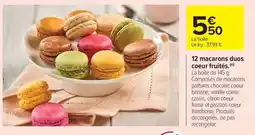 Carrefour 12 macarons duos coeur fruités offre