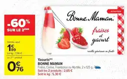 Carrefour BONNE MAMAN Yaourts offre