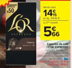 Carrefour Capsules de café L'OR Espresso offre
