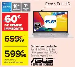 Carrefour Ordinateur portable ASUS Vivobook offre