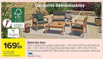 Carrefour Salon bas Java offre