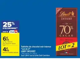 Carrefour Tablette de chocolat noir intense Lot de 2 offre