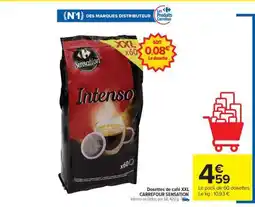 Carrefour Market Dosettes de café XXL CARREFOUR SENSATION offre