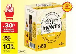 Carrefour Market Bière Blonde 3 Monts offre