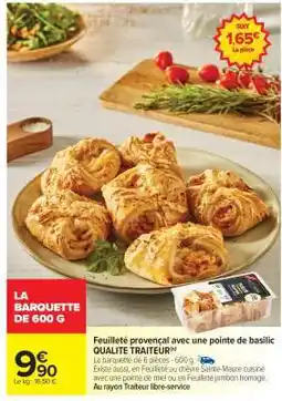 Carrefour Market Feuilleté provençal avec une pointe de basilic QUALITE TRAITEUR offre