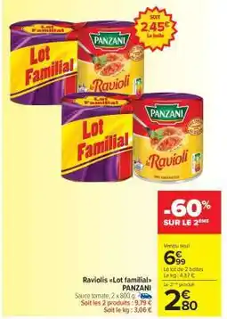 Carrefour Market Raviolis 'Lot Familial' PANZANI offre