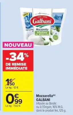 Carrefour Market Mozzarella Galbani offre