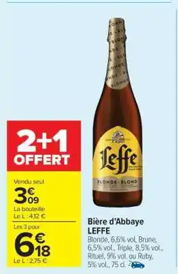 Carrefour Market Bière d’Abbaye LEFFE offre