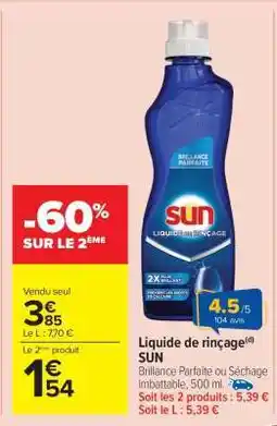 Carrefour Market Liquide de Rinçage Sun offre