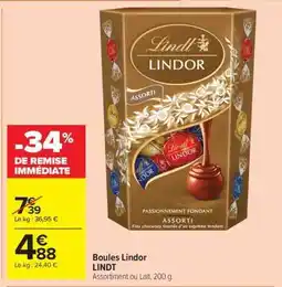 Carrefour Market Boules Lindor Lindt offre