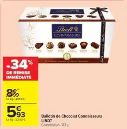 Carrefour Market Ballotin de Chocolat Connaisseurs LINDT offre
