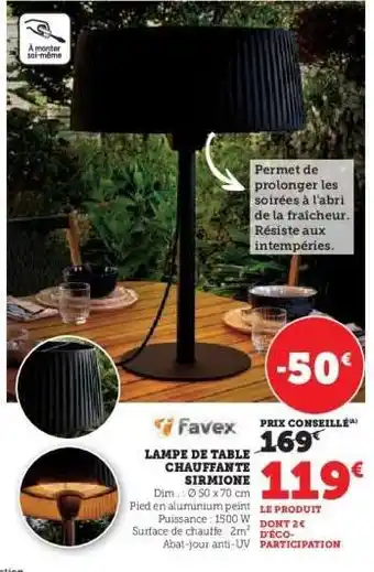 Hyper U LAMPE DE TABLE CHAUFFANTE SIRMIONE offre