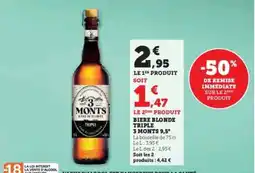 Hyper U BIERE BLONDE TRIPLE 3 MONTS 9,5° offre
