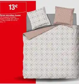 Carrefour Parure microfibre Damier offre