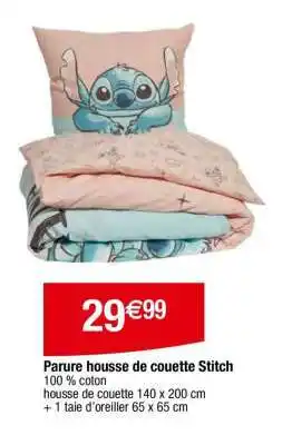 Carrefour Parure housse de couette Stitch offre