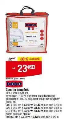 Carrefour Couette tempérée offre