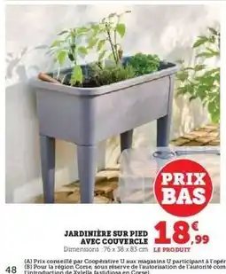 Hyper U JardiniĂšre sur pied avec couvercle offre