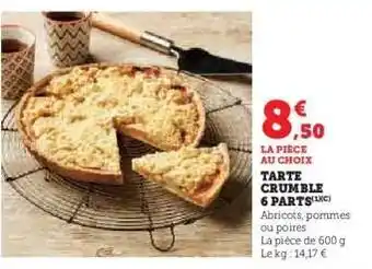 Hyper U Tarte Crumble 6 Parts offre