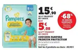 Hyper U Couches Pampers Premium Protection offre