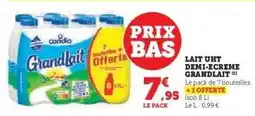 Hyper U Lait UHT Demi-Écrémé Grandlait offre