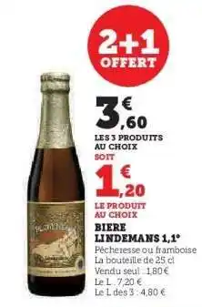 Hyper U BIERE LINDEMANS 1.1° offre